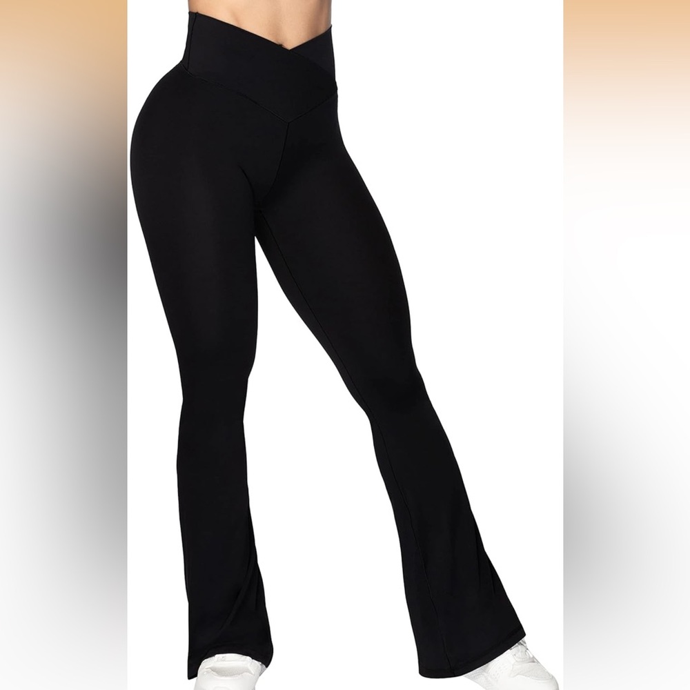 Black High-Waisted Crossover Leggings